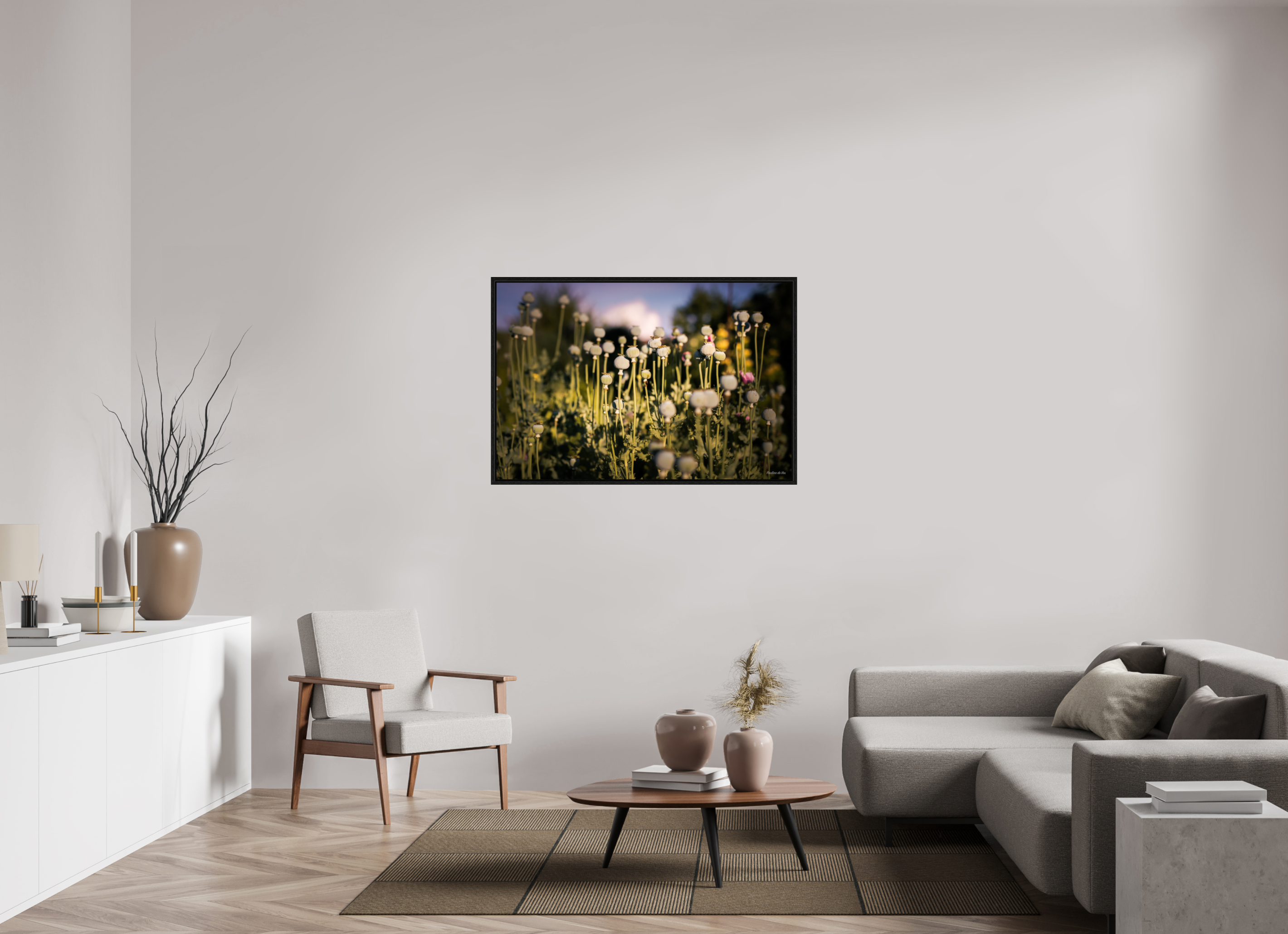 120 x 80 cm, Floater Frame Fleurs dans le Jardin de Gulio à Ségur le Château