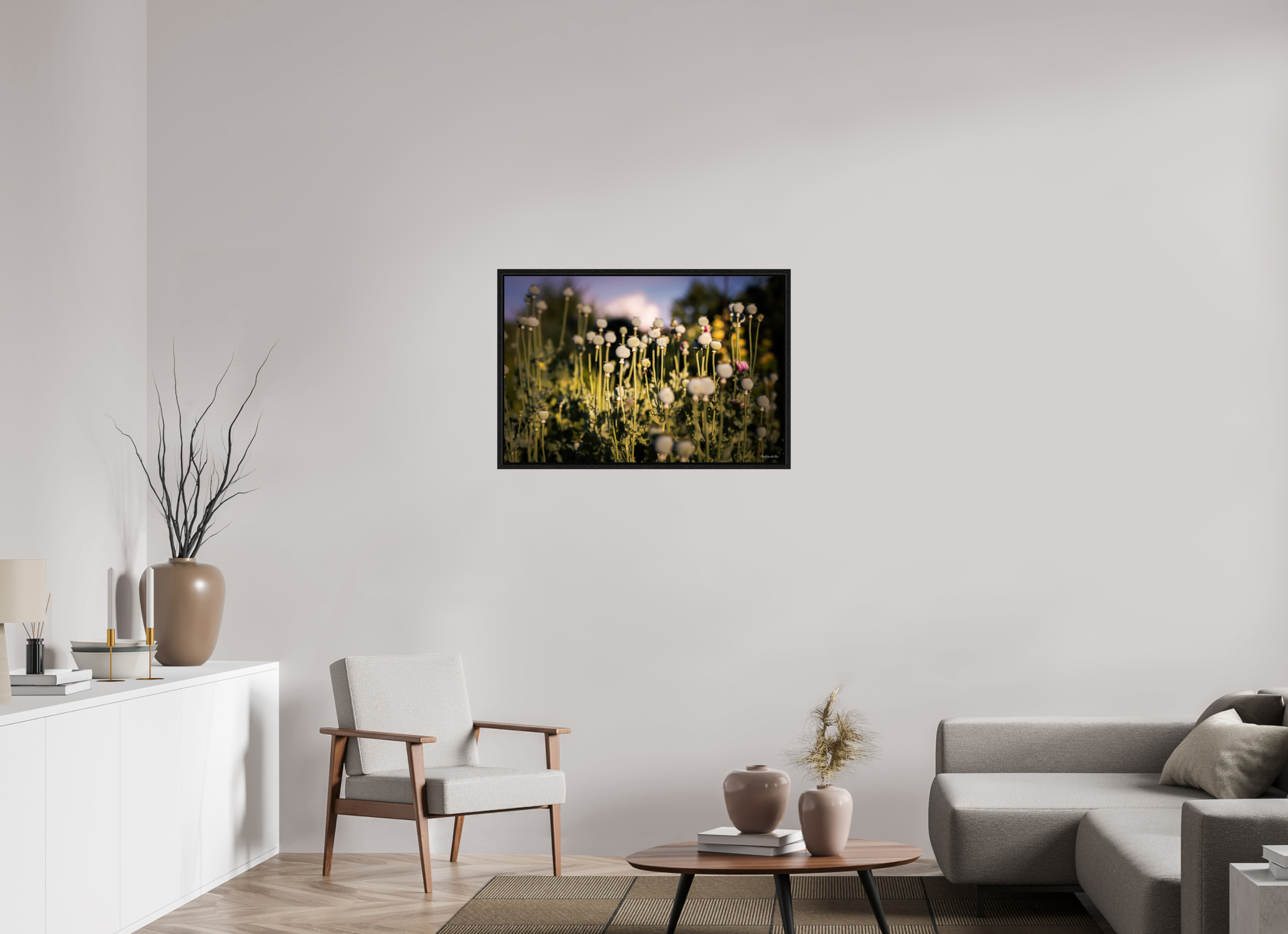 90 x 60 cm, Floater Frame Fleurs dans le Jardin de Gulio à Ségur le Château