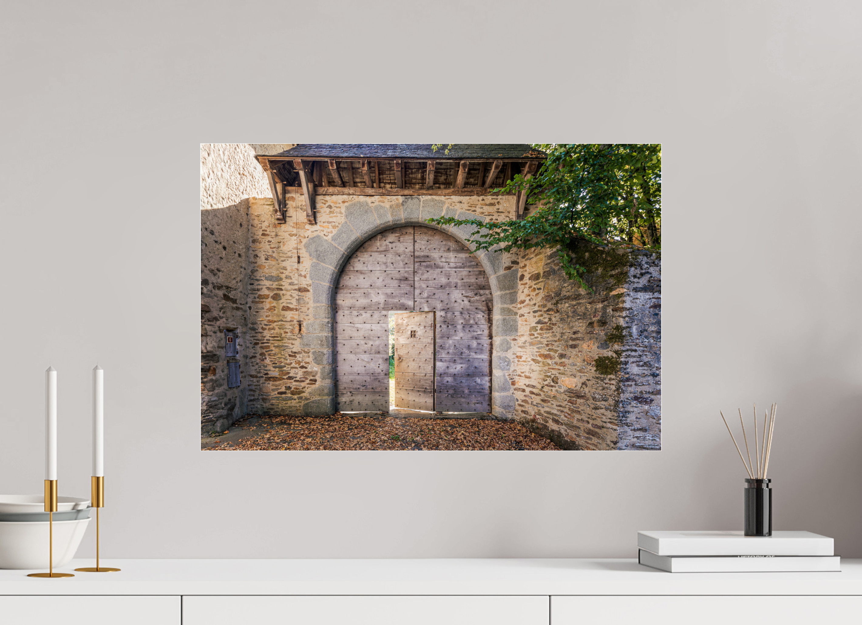 60 x 40 cm, Photo Print Under Acrylic Glass Ancienne porte de Ségur le Château