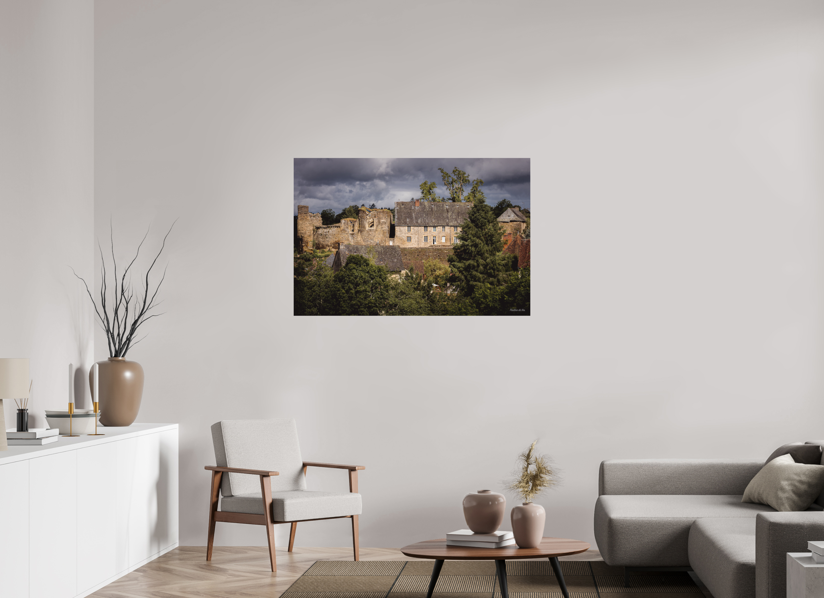 120 x 80 cm, Photo Print On Fuji Crystal DP II Château de Ségur pendant l'orage