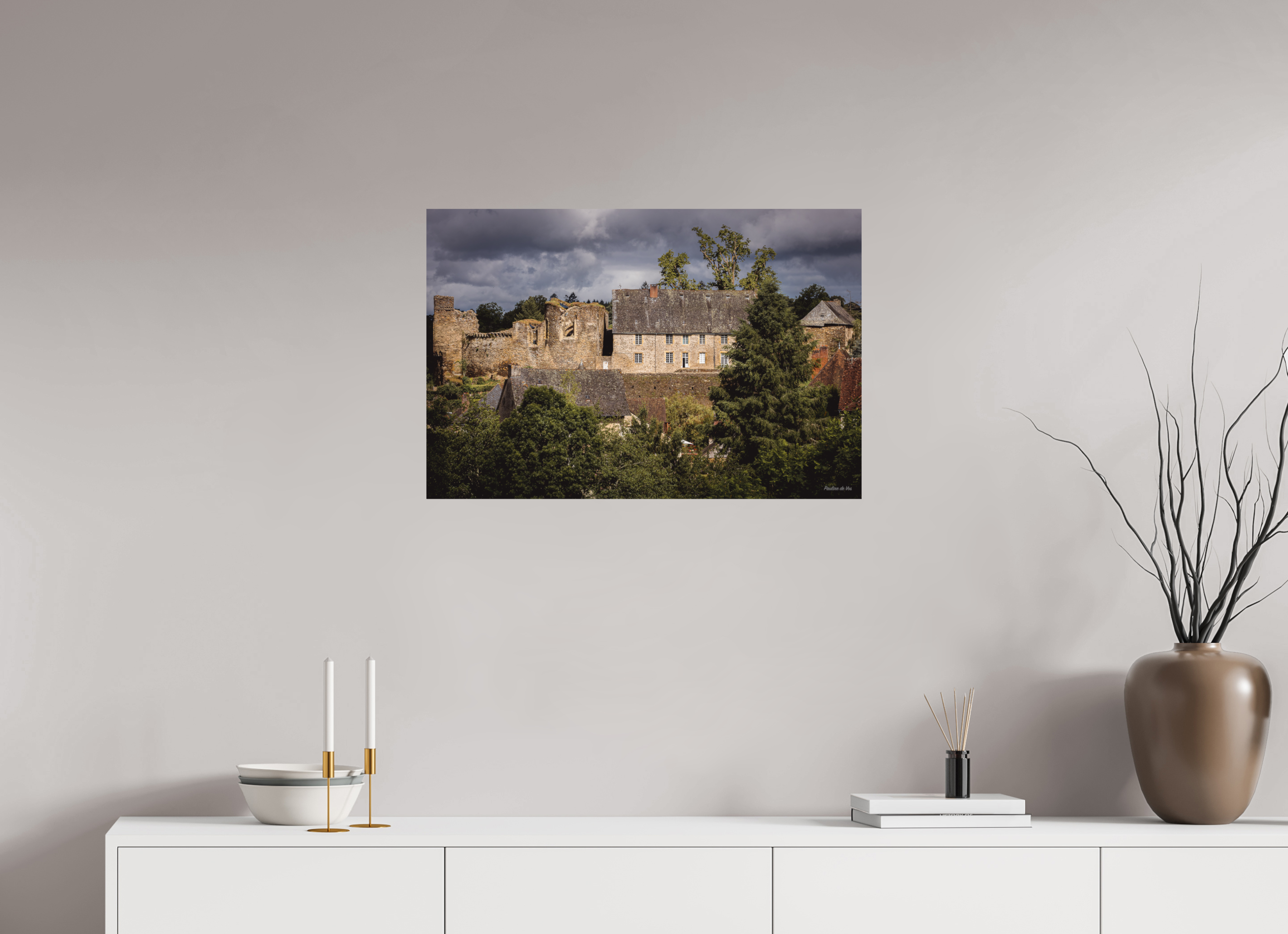 75 x 50 cm, Photo Print On Fuji Crystal DP II Château de Ségur pendant l'orage