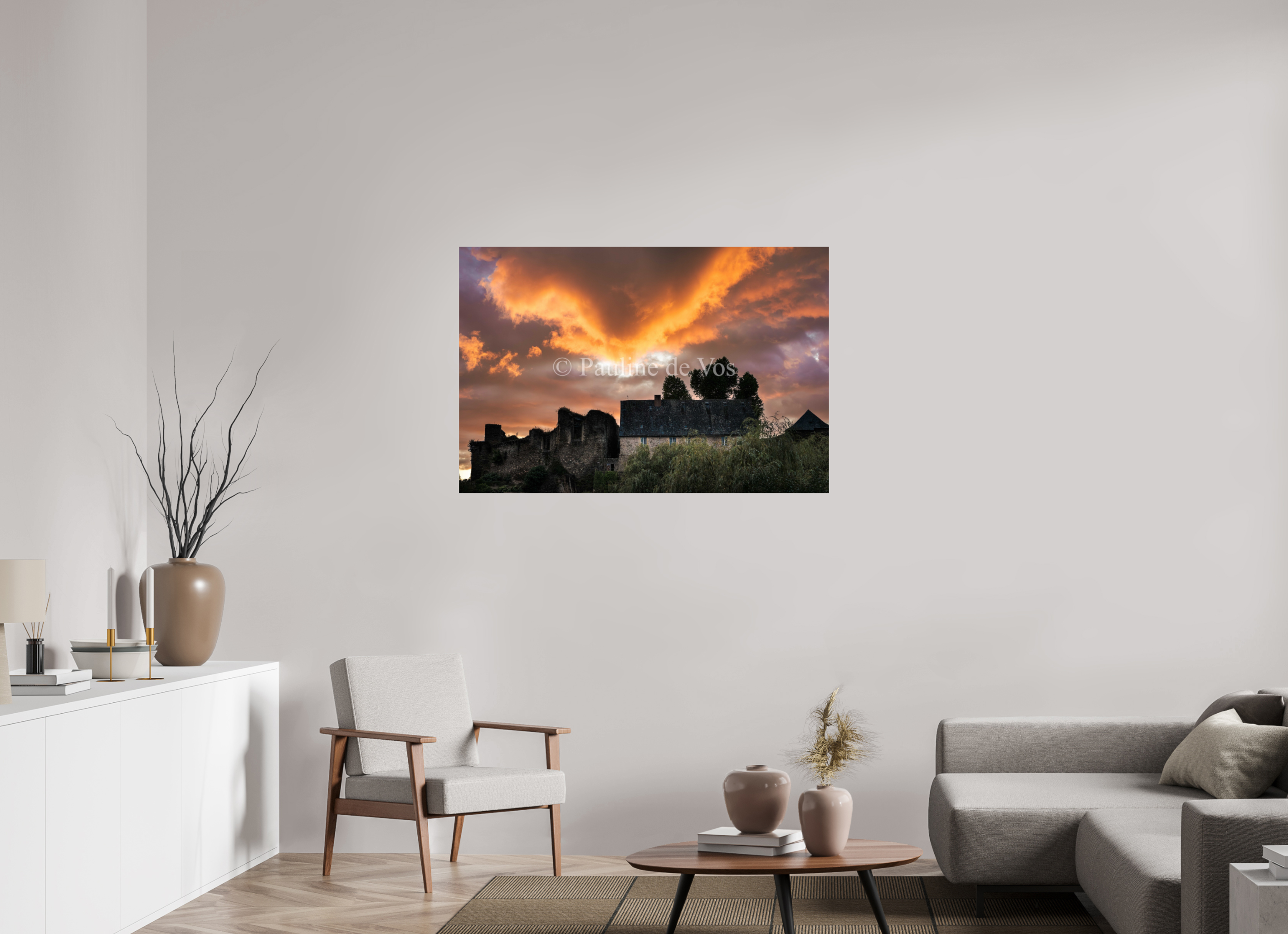 120 x 80 cm, Photo Print On Fuji Crystal DP II Le coucher du soleil a Ségur le Château