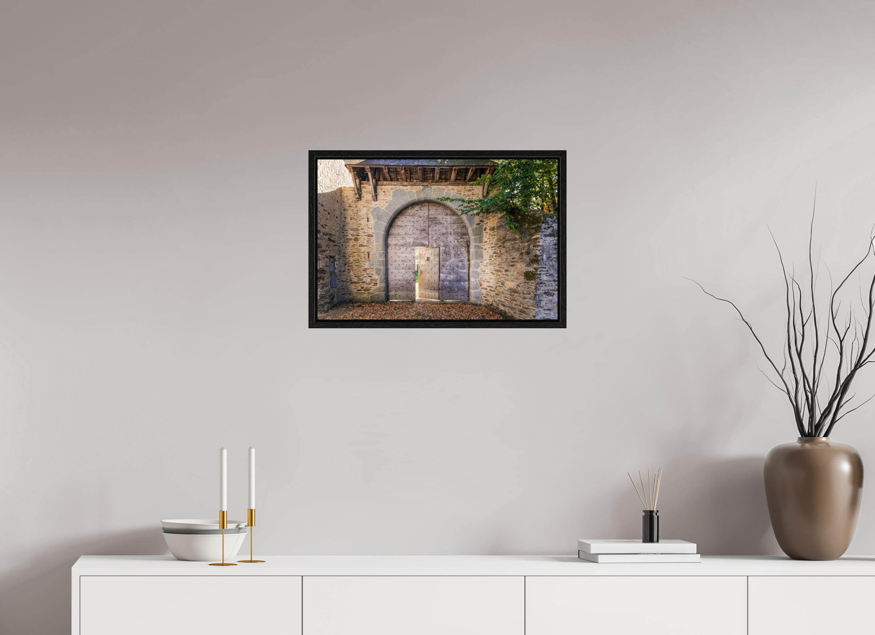 60 x 40 cm, Floater Frame Ancienne porte de Ségur le Château