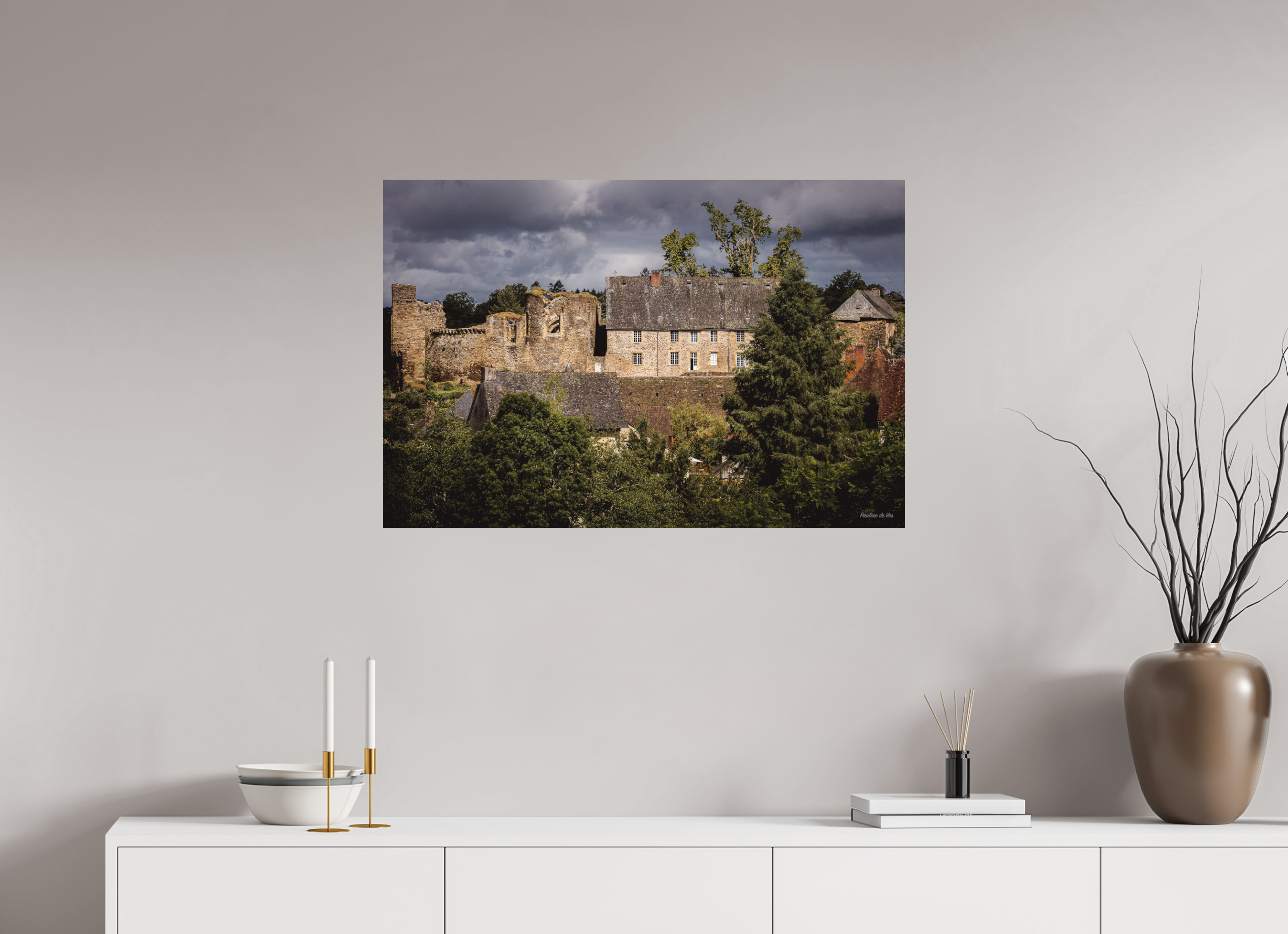 90 x 60 cm, Photo Print On Fuji Crystal DP II Château de Ségur pendant l'orage