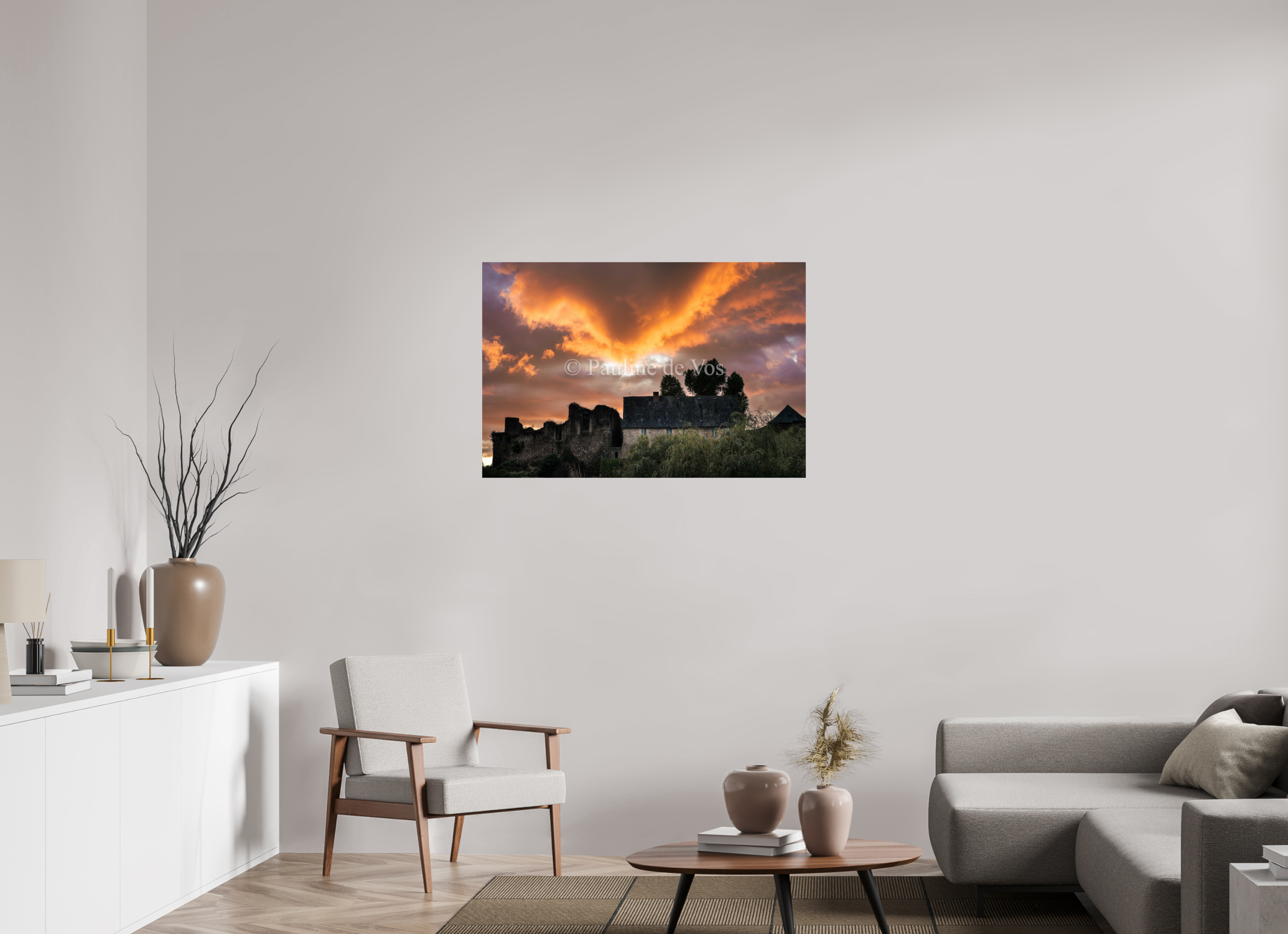 105 x 70 cm, Photo Print On Fuji Crystal DP II Le coucher du soleil a Ségur le Château