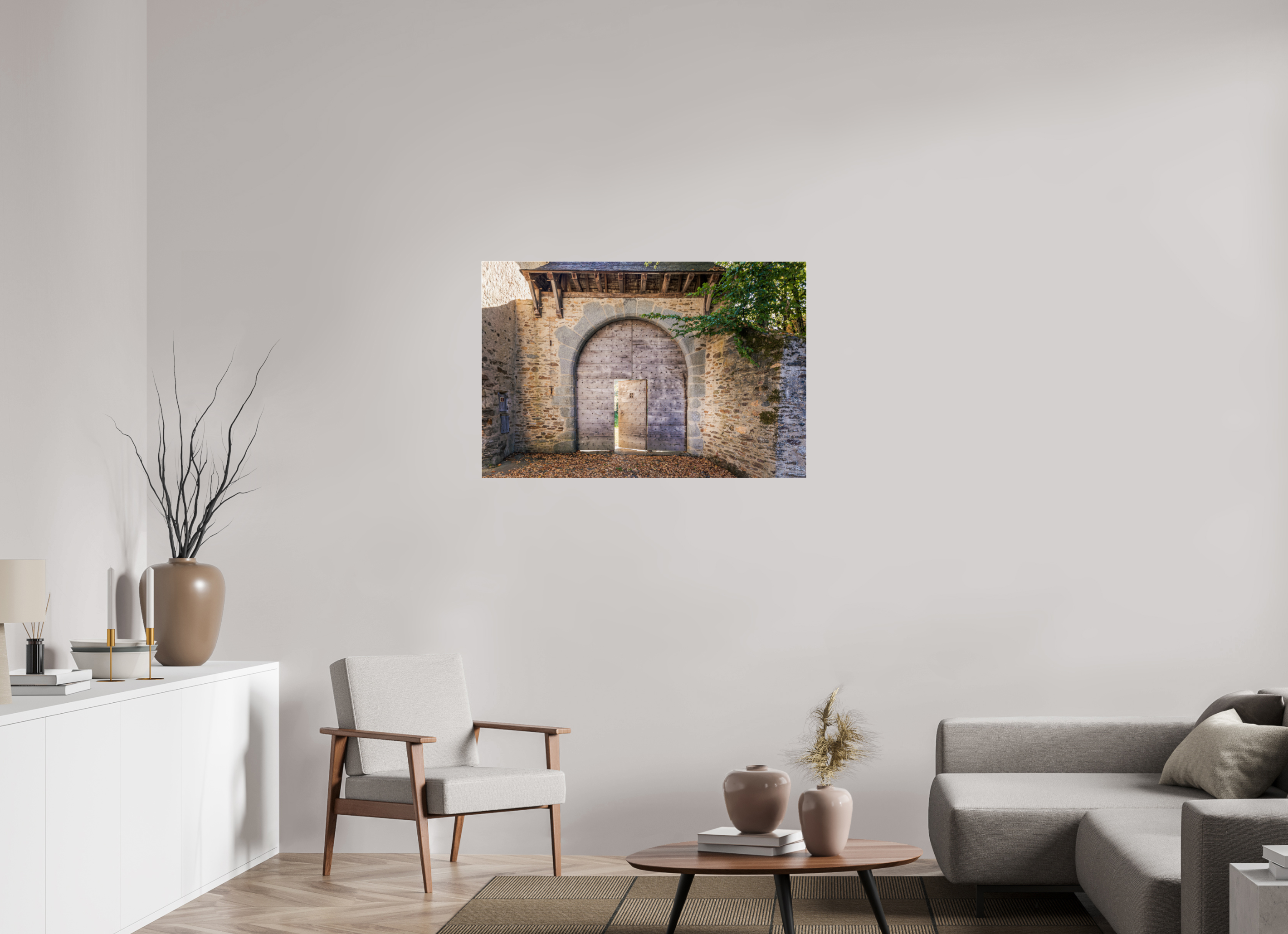 105 x 70 cm, Photo Print Under Acrylic Glass Ancienne porte de Ségur le Château
