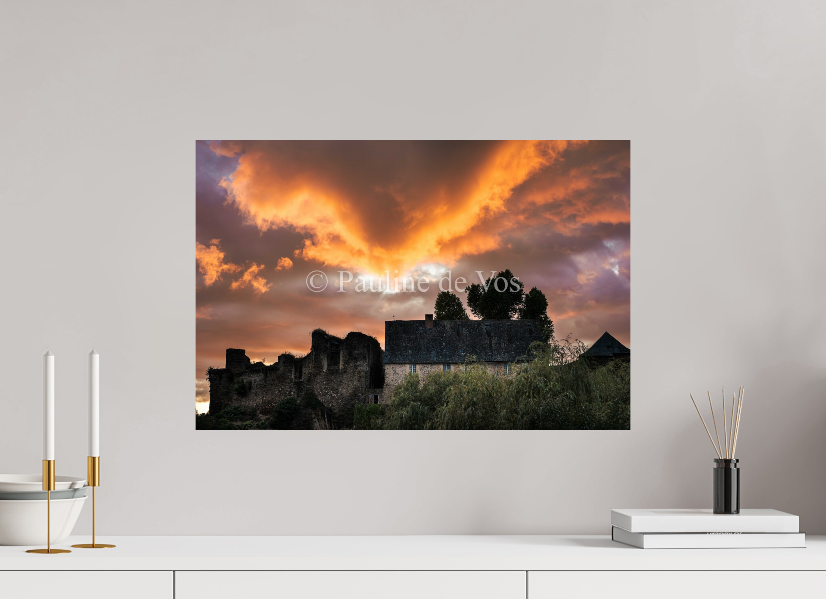 60 x 40 cm, Photo Print On Fuji Crystal DP II Le coucher du soleil a Ségur le Château