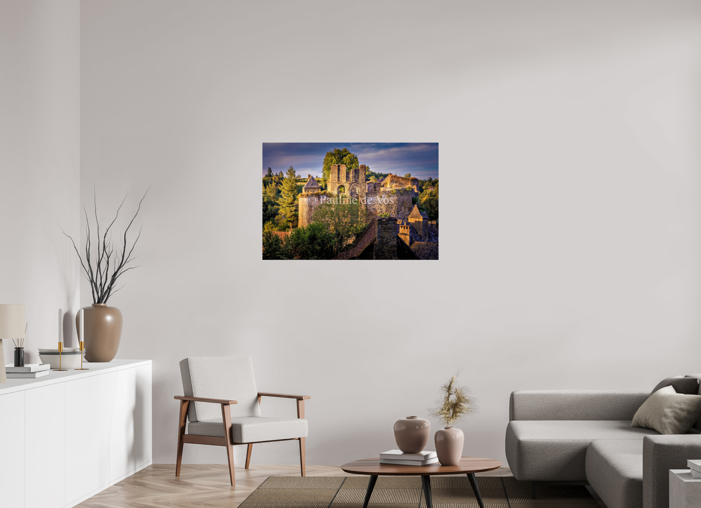 105 x 70 cm, Photo Print On Fuji Crystal DP II Château de Segur au coucher du soleil
